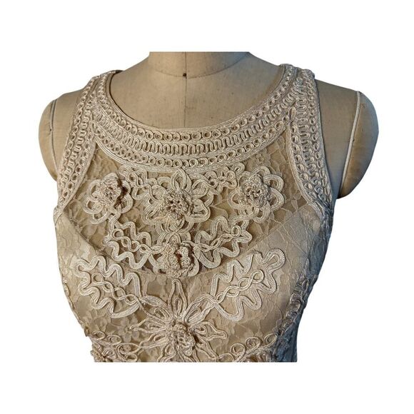 Sue Wong Nocturne Ivory Lace Dress Size 10 EUC Designer - Picture 3 of 8